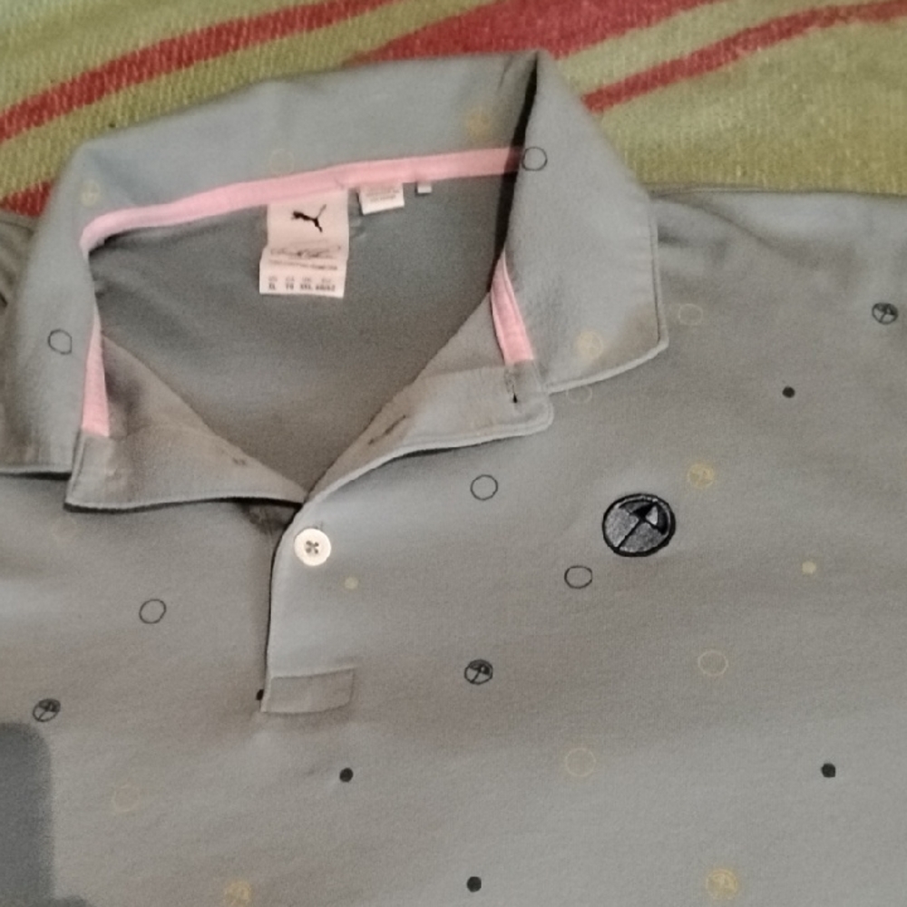 Puma Gray Polo with Subtle Patterns